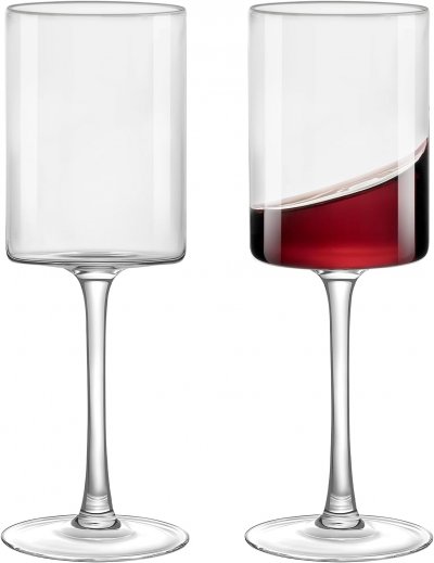 VENDOS85 Lot De 2 Verres &Agrave; Vin Rouge 46 Cl En Cristal