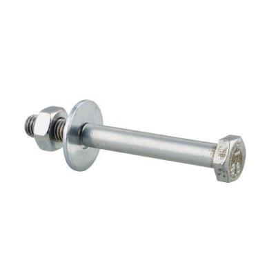 ALBERTS Lot De 2 Vis A T&ecirc;te Hexagonale Pour Poteau En H / U Galvanis&eacute; Bleu M10 X 90 Mm