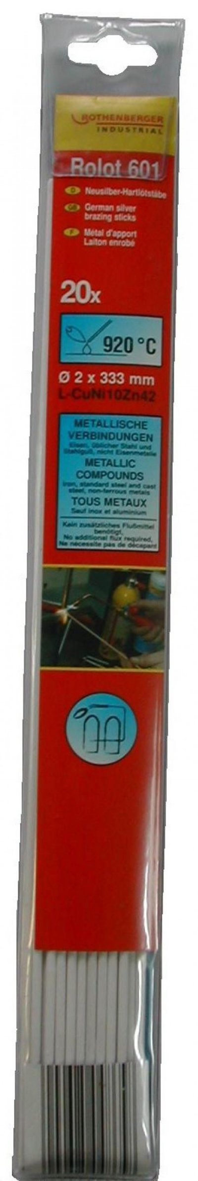 ROTHENBERGER Lot de 20 brasures laiton enrob&eacute; 333 mm Rolot 601 