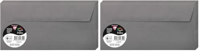 POLLEN BY CLAIREFONTAINE Lot de 20 enveloppes 110 x 220 - POLLEN - 120g - Gris acier