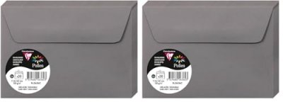 POLLEN BY CLAIREFONTAINE Lot de 20 enveloppes 114 x 162 - POLLEN - 120g - Gris acier