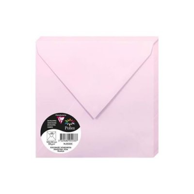 CLAIREFONTAINE Lot de 20 enveloppes 165 x 165 - POLLEN - 120g - Rose drag&eacute;e