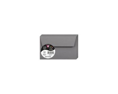 CLAIREFONTAINE Lot de 20 enveloppes 90 x 140 - POLLEN - 120g - Gris