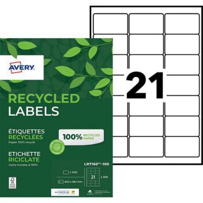 AVERY Lot De 2100 &Eacute;tiquettes Laser 635x 381 Mm Recyclees