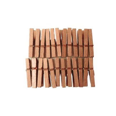 GRAINE CR Lot de 24 mini-pinces &agrave; linge en bois EATIVE cuivr&eacute;es 30mm