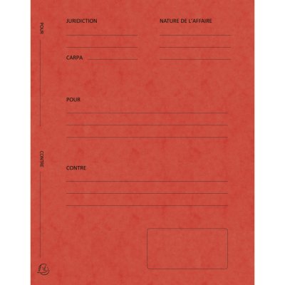 EXACOMPTA Lot de 25 chemises de plaidoirie Avocat 25 x 32 cm -  - Rouge