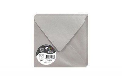 POLLEN BY CLAIREFONTAINE Lot de 25 enveloppes A4 Pollen 14 x 14 cm Argent