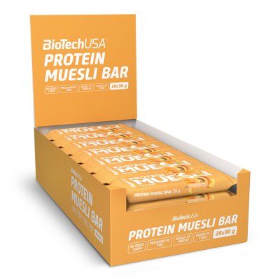 BIOTECHUSA Lot de 28 cartons de collation protein&eacute;e Biotech USA muesli - Noisette