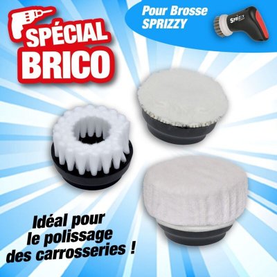 RIBIMEX Lot de 3 accessoires pour votre brosse &eacute;lectrique multifonctions