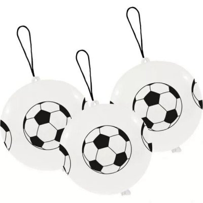 AMSCAN Lot de 3 ballons football en latex - noir et blanc - f&ecirc;te d'anniversaire - 35.5 cm