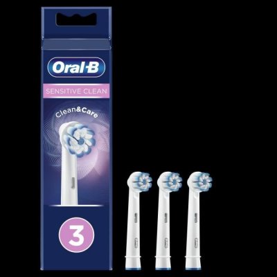 ORAL B Lot de 3 Brossettes  Sensitive Clean Maximiser Blanc 