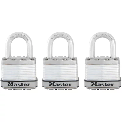 MASTER LOCK Lot de 3 cadenas &agrave; cl&eacute; - acier lamin&eacute; - 45mm de large - anse 24mm 
