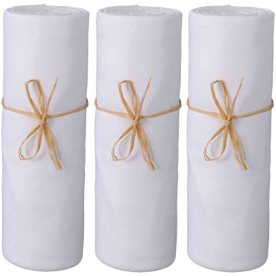 P TIT BASILE Lot de 3 draps housses b&eacute;b&eacute; jersey bio blanc 70x140 ART0742