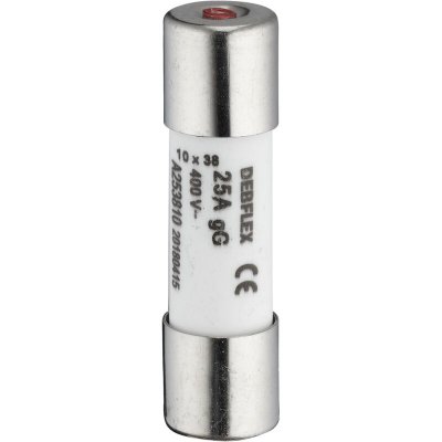DEBFLEX Lot de 3 fusibles c&eacute;ramique 25 A, 10.3 x 38 mm