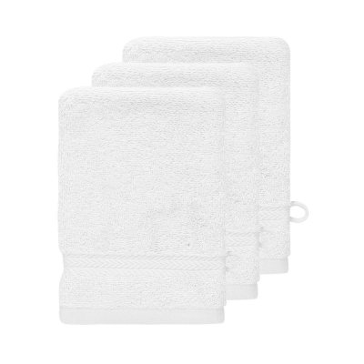SENSEI MAISON Lot de 3 gants de toilette 550gr/m&sup2; blanc 16x22 cm