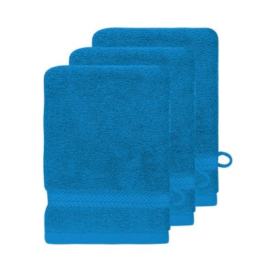 SENSEI MAISON Lot de 3 gants de toilette 550gr/m&sup2; ocean 16x22 cm