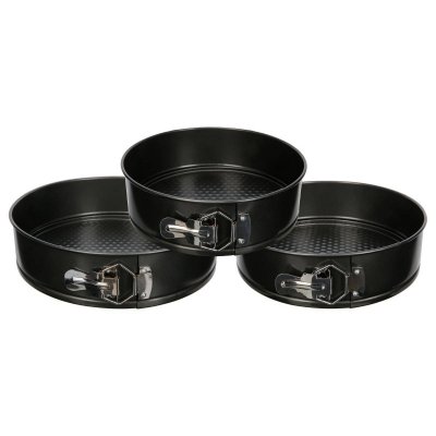 SECRET DE GOURMET Lot de 3 moules &agrave; g&acirc;teaux &agrave; manqu&eacute; d&eacute;montables