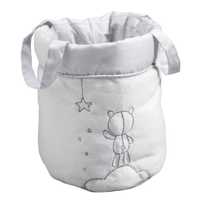 SAUTHON Lot de 3 pani&egrave;res gigognes en tissu et en Coton polyurethane Gris