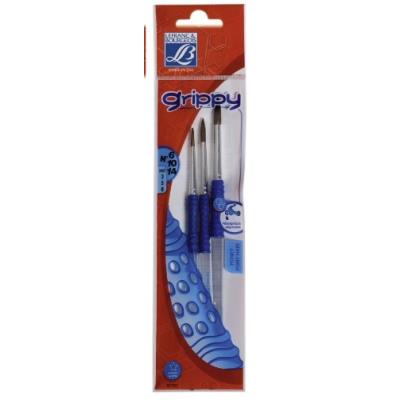 L&B EDUCATION Lot de 3 Pinceaux Grip Poney - COLOR&CO - N&deg; 6, 10, 14