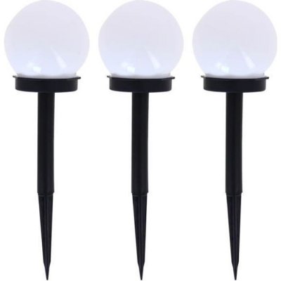 XANLITE Lot de 3 piquets boule solaire LED IP44, RVB, autonomie de 8h
