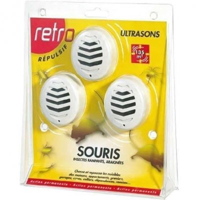 GENERIQUE Lot de 3 r&eacute;pulsifs ultrasons souris insectes rampants 135m2 - rus2 rus2