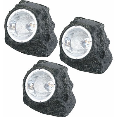 ETC SHOP Lot de 3 rochers sire - plastique gris - plastique translucide - ip44