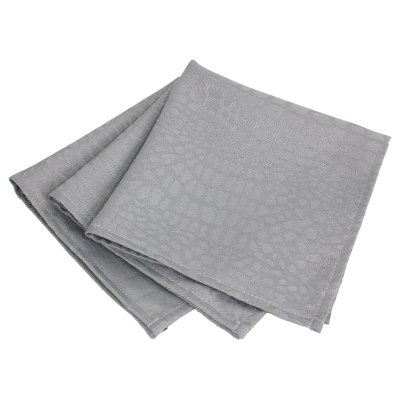 LINNEA Lot de 3 serviettes de table 45x45 cm jacquard 100% polyester lounge perle