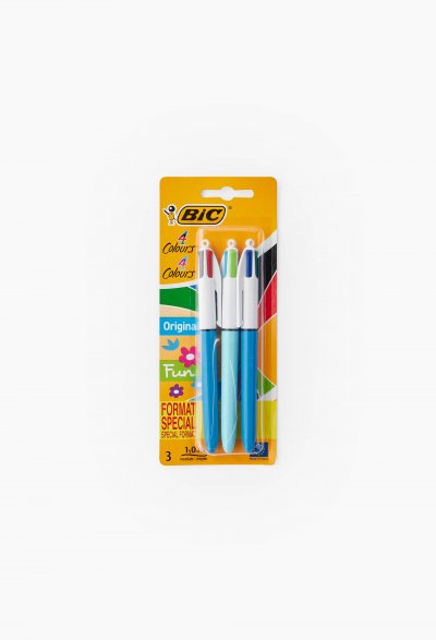 BIC Lot de 3 stylos bille r&eacute;tractables pointe moyenne 2 originals + 1 fun