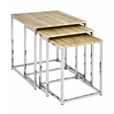 Lot de 3 tables Swithome Petter ch&ecirc;ne blond
