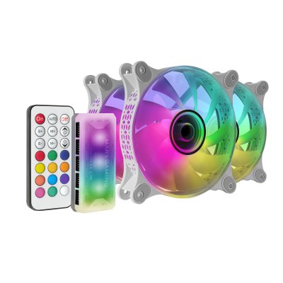 MARS GAMING Lot de 3 ventilateurs boitier mf-3d rgb - 12cm (blanc) MF3DKITW
