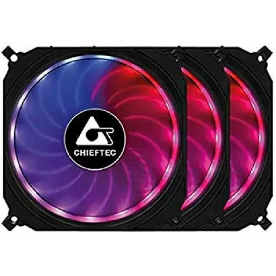 CHIEFTEC Lot de 3 ventilateurs de boitier tornado rgb 12cm (noir) CF-3012-RGB