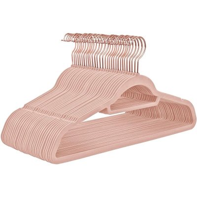HELLOSHOP26 Lot de 30 cintres en velours antid&eacute;rapants rose clair 12_0000421