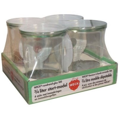 GENERIQUE Lot de 4 bocaux 370 ml 741 - Weck