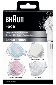 BRAUN Lot de 4 Brosses de Visage  Face Silk-Epil 80-M