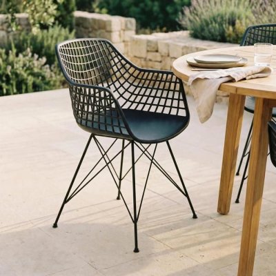 Lot de 4 chaises ALICANTE, en plastique noir