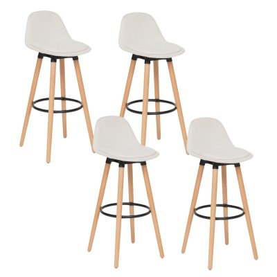 Lot De 4 Chaises De Bar Avec Coussin Maxon