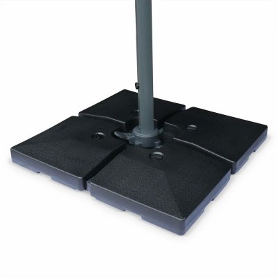 SWEEEK Lot De 4 Dalles Carr&eacute;es 51.5x51.5cm &Agrave; Lester - Pour Parasol D&eacute;port&eacute; Avec Pied Type "Croix". Base