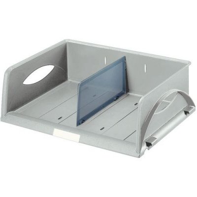 LEITZ Lot de 4 - Esselte Bac &agrave; courrier Sorty Solo &agrave; l'italienne - Gris