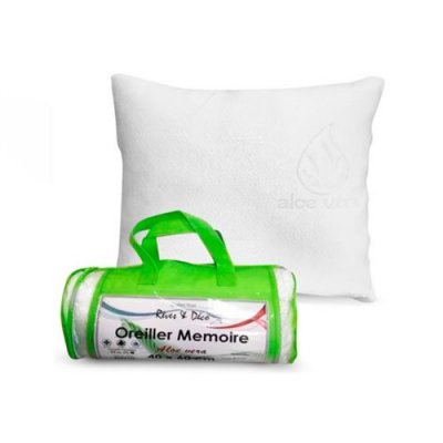 HARPER Lot De 4 Oreillers M&eacute;moire De Forme Aloe Vera 40x60 Cm