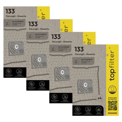 TOP FILTER Lot de 4 packs de 4 sacs aspirateur 64133 Rowenta Premium ref 9996950