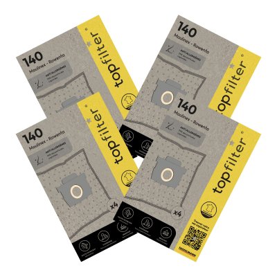 TOP FILTER Lot de 4 packs de 4 sacs aspirateur 64140 Rowenta Silence Force Moulinex TopFilter Premium 9997150