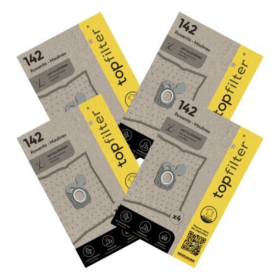 TOP FILTER Lot de 4 packs de 4 sacs aspirateur 64142 Rowenta et Moulinex TopFilter Premium 9998250