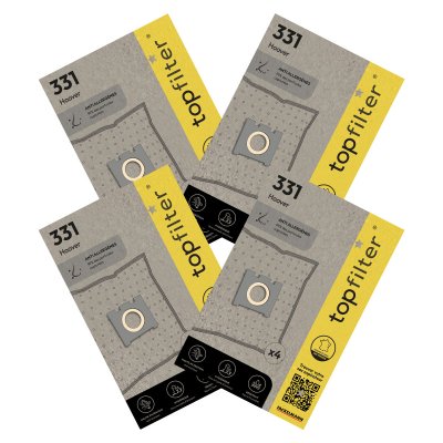 TOP FILTER Lot de 4 packs de 4 sacs aspirateur 64331 pour Hoover TopFilter Premium 9997950