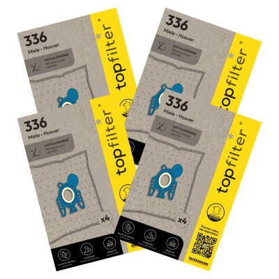 TOP FILTER Lot de 4 packs de 4 sacs aspirateur 64336 Miele et Hoover Premium ref 9995850