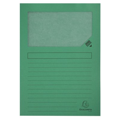 EXACOMPTA Lot de 4 Paquet de 100 chemises &agrave; fen&ecirc;tre FOREVER, coloris vert vif