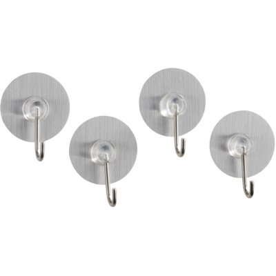 WENKO Lot de 4 petits crochets 1 t&ecirc;te chrom&eacute; Static-loc - 
