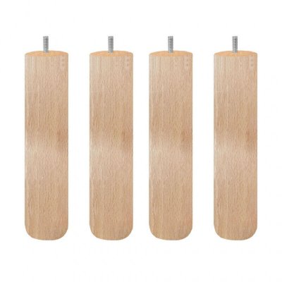 Lot de 4 pieds de meuble 25x6 rond en bois de h&ecirc;tre - pieds de lit