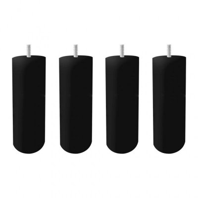 Lot de 4 pieds de meuble noir 15x6 rond bois de h&ecirc;tre - PIEDS DE LIT