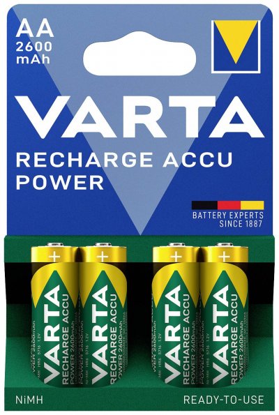 VARTA Lot de 4 Piles Rechargeables  Accu Power AA LR6
