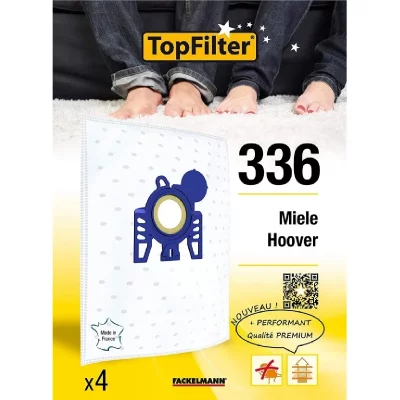 TOP FILTER Lot de 4 sacs aspirateur miele et hoover topfilter premium ref. 64336